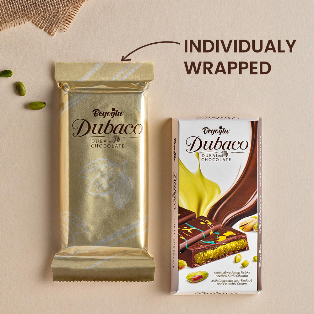 Beyoglu Dubaco silky melt close-up reveals smooth cocoa richness.