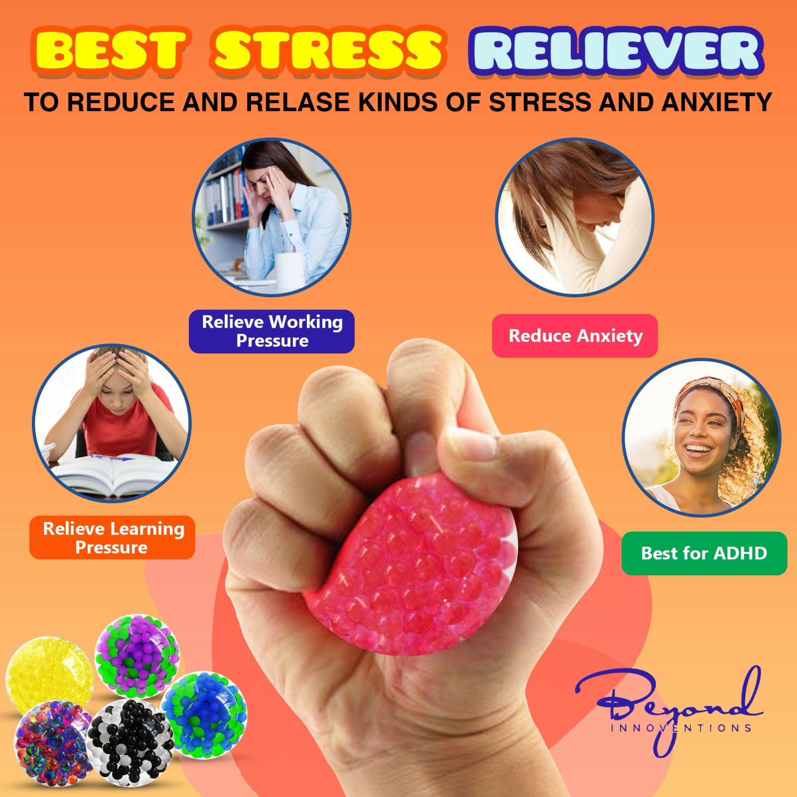 Thoughtful gift idea: Beyond Innoventions stress ball set for relaxation and focus.