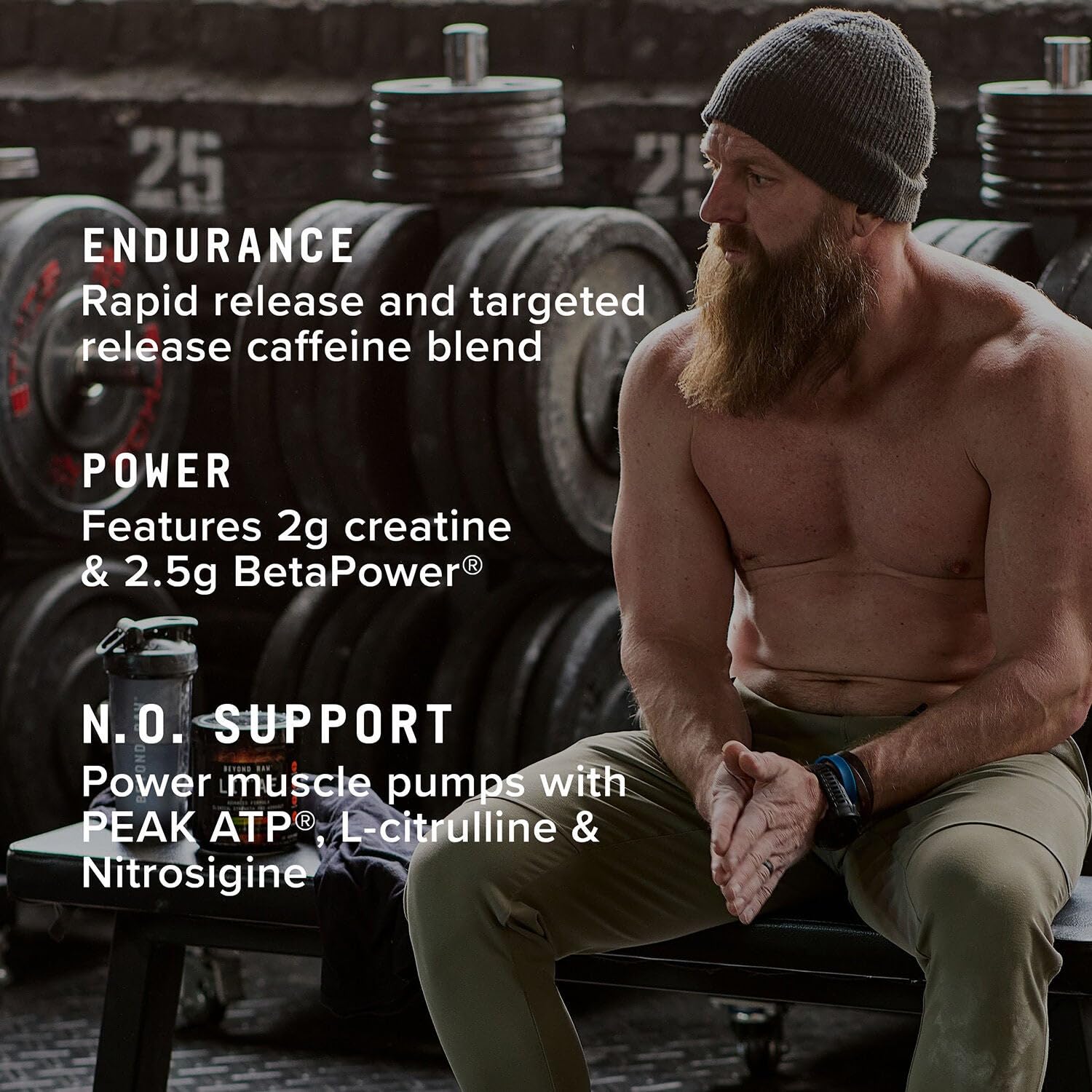 BEYOND RAW LIT helps pumps and endurance during heavy lifts.