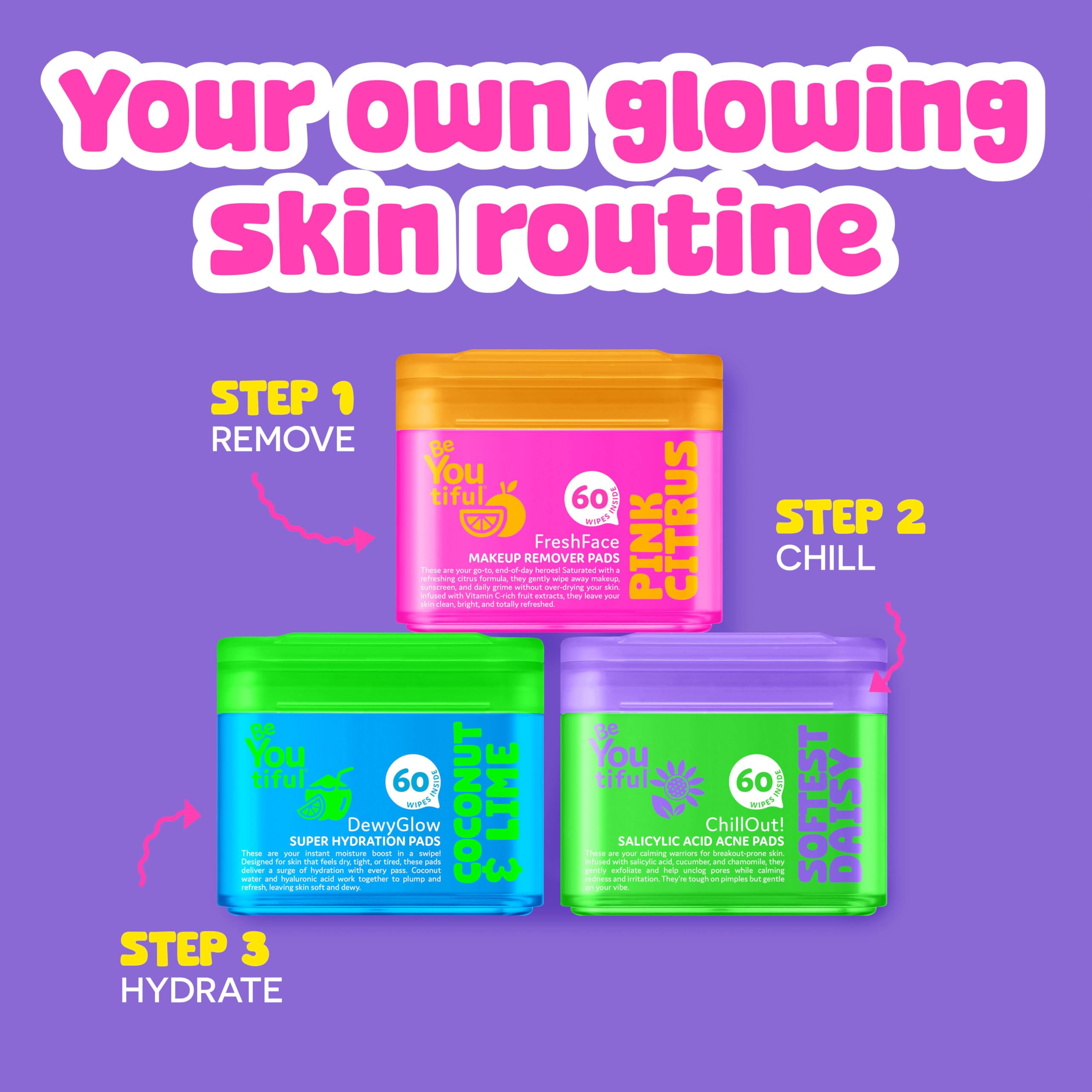 BeYoutiful aloe vera soothing pads calm skin after sun exposure