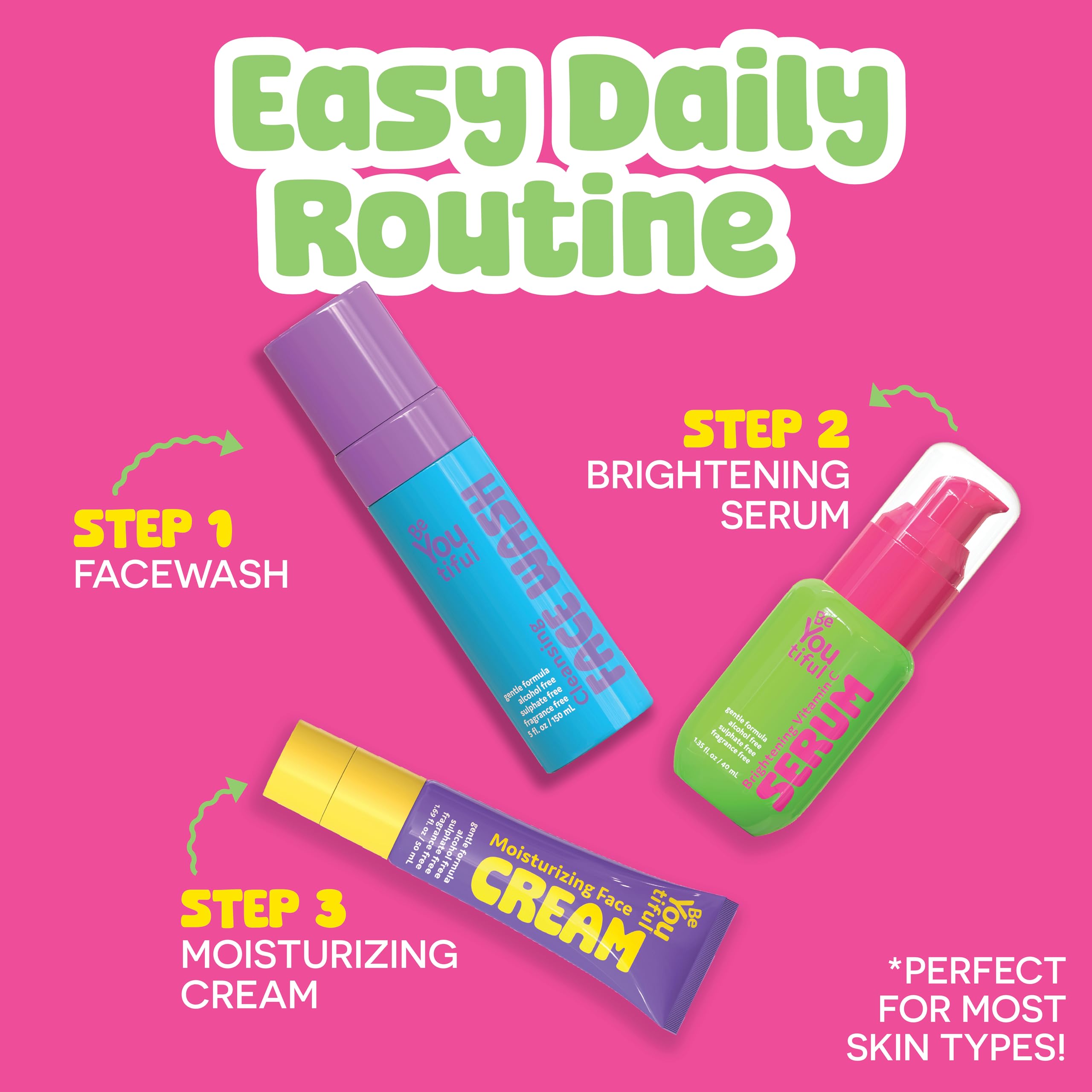 BeYOUtiful vegan, fragrance-free formula highlighting clean skincare benefits.