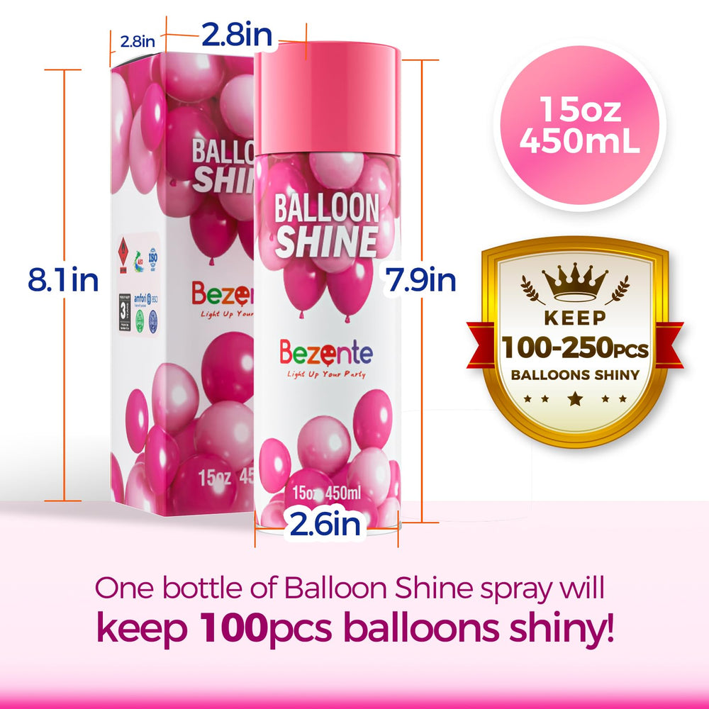 Glossy Bezente balloons after a quick spray enhance color and brilliance.