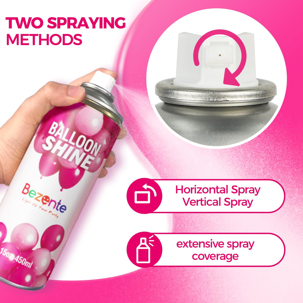 Indoor party setup with Bezente Balloon Shine Spray for fast, even coverage.