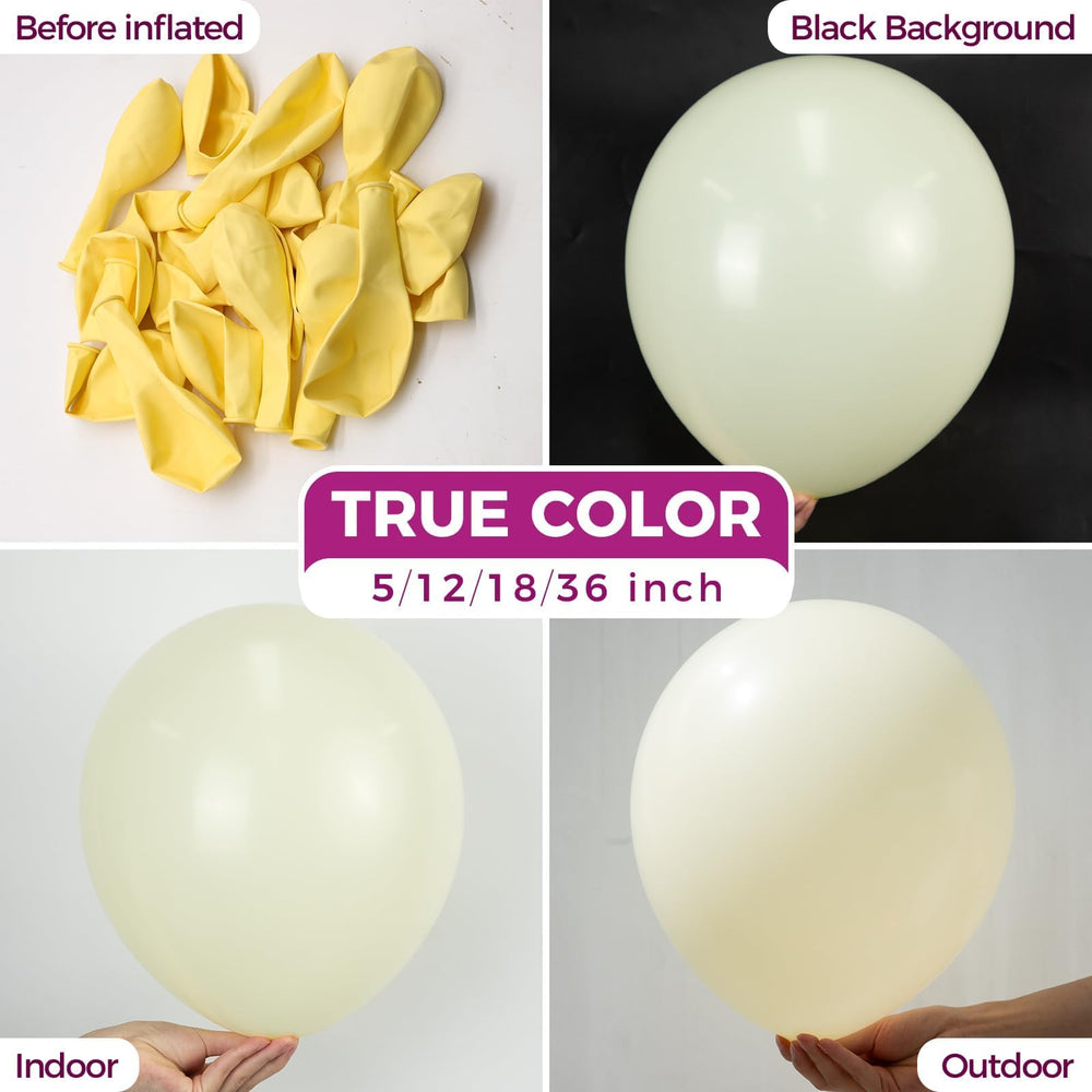 Bezente 100-pack yellow latex balloons with 33-foot ribbon for easy garlands.