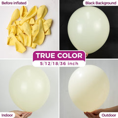 Bezente 100-pack yellow latex balloons with 33-foot ribbon for easy garlands.