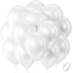 Bezente pearl white balloons 12inch create an elegant wedding backdrop.