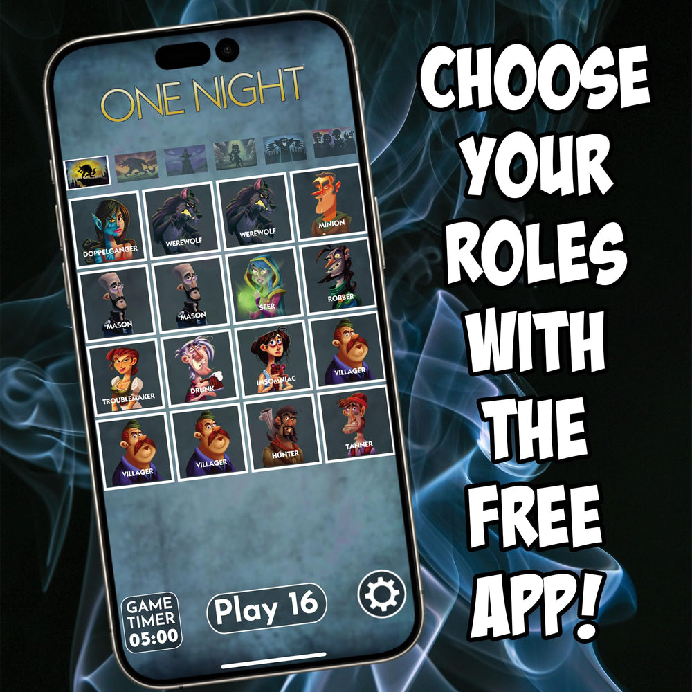 Bezier Games One Night Werewolf roles spread for diverse player interactions