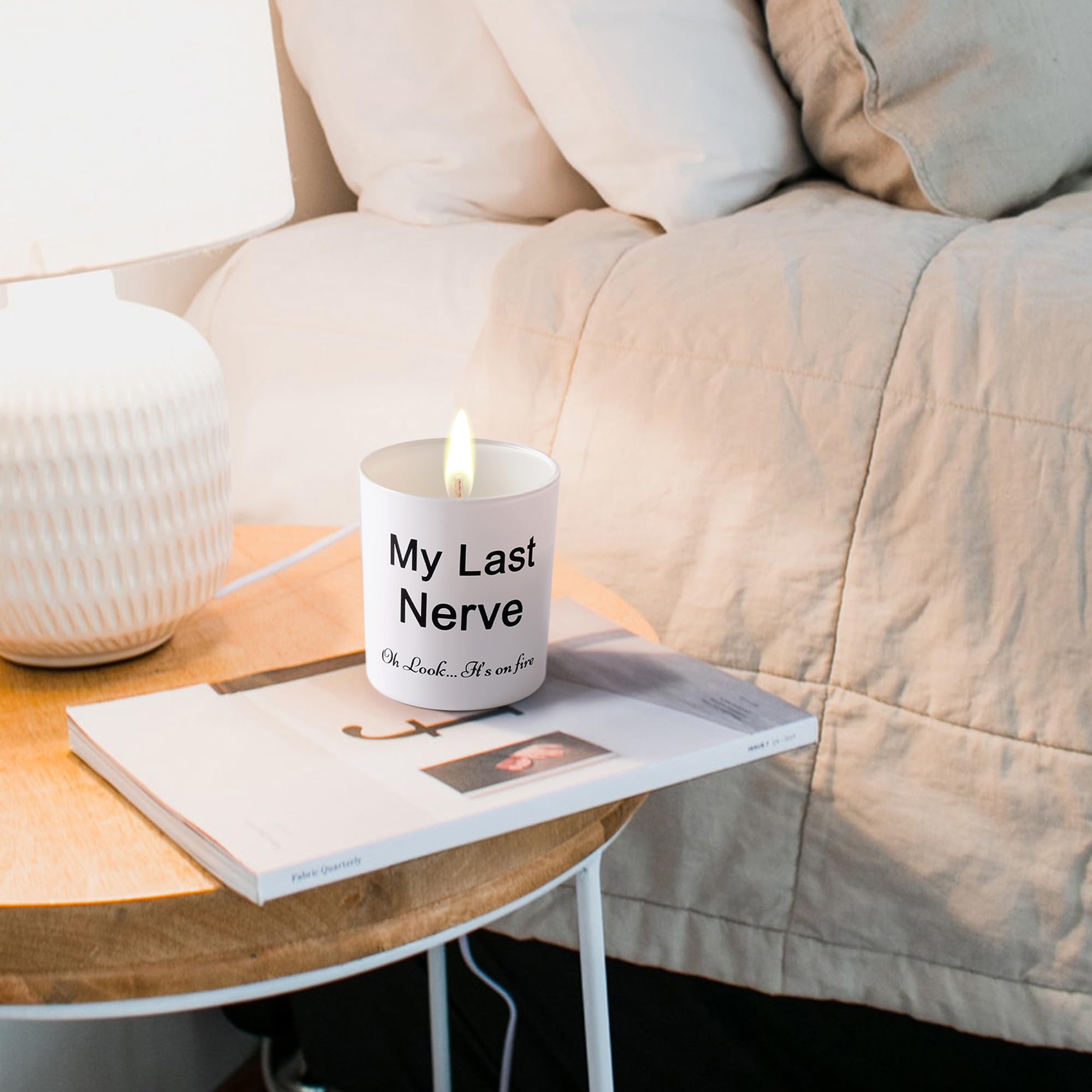 BFJLIFE gag gift candle with playful label for sister or friend