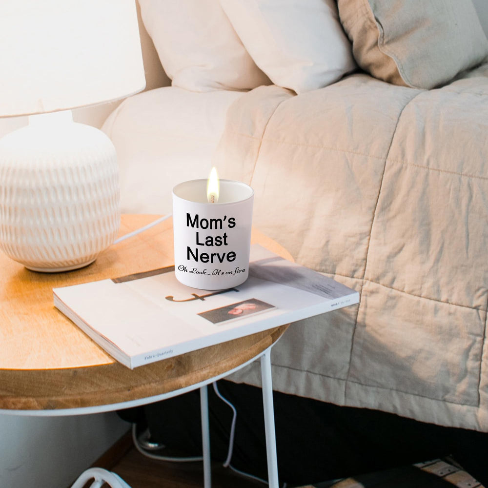 BFJLIFE mom gift candle on bathroom shelf to lift mood