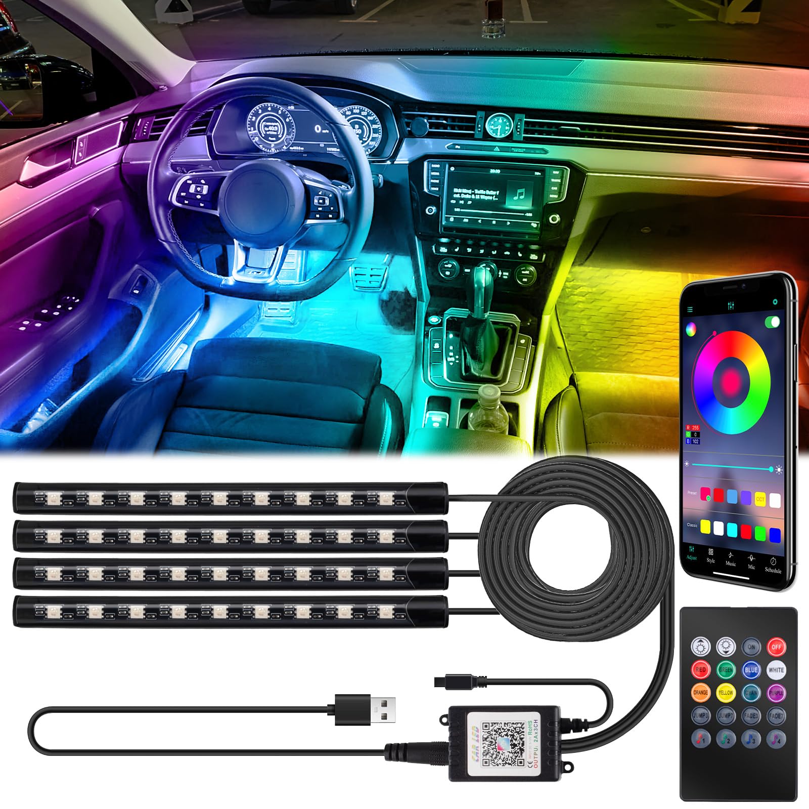 BFXM footwell strip lights brighten the cabin for night driving