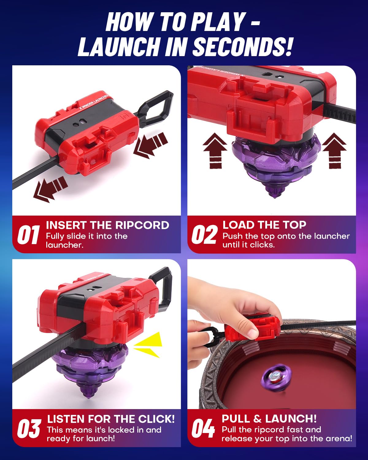 BGOVTAPO X Stadium launchers enabling smooth, precise launches for competitive play.