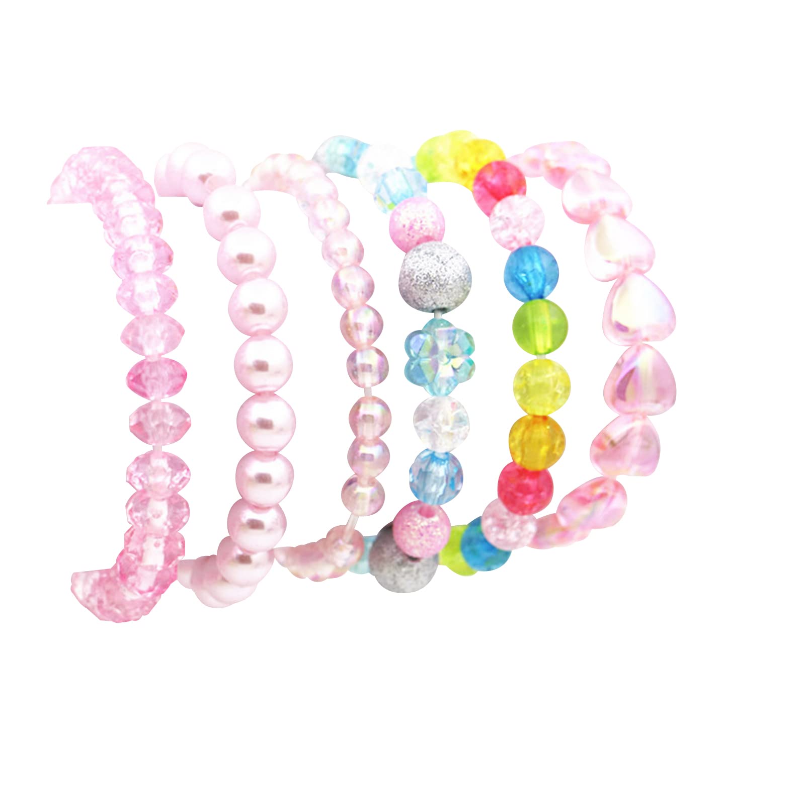 BGSHEMNI princess bracelets set with colorful beads for kid-friendly, easy-to-wear style.