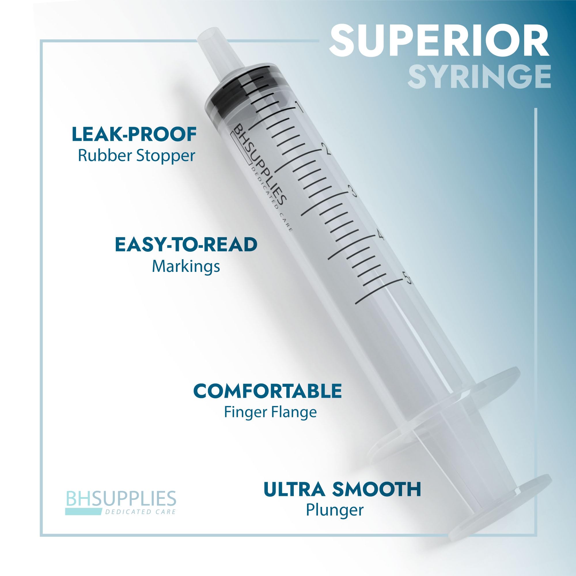 BH Supplies 20ml Luer Slip Tip Syringe closeup without needle.