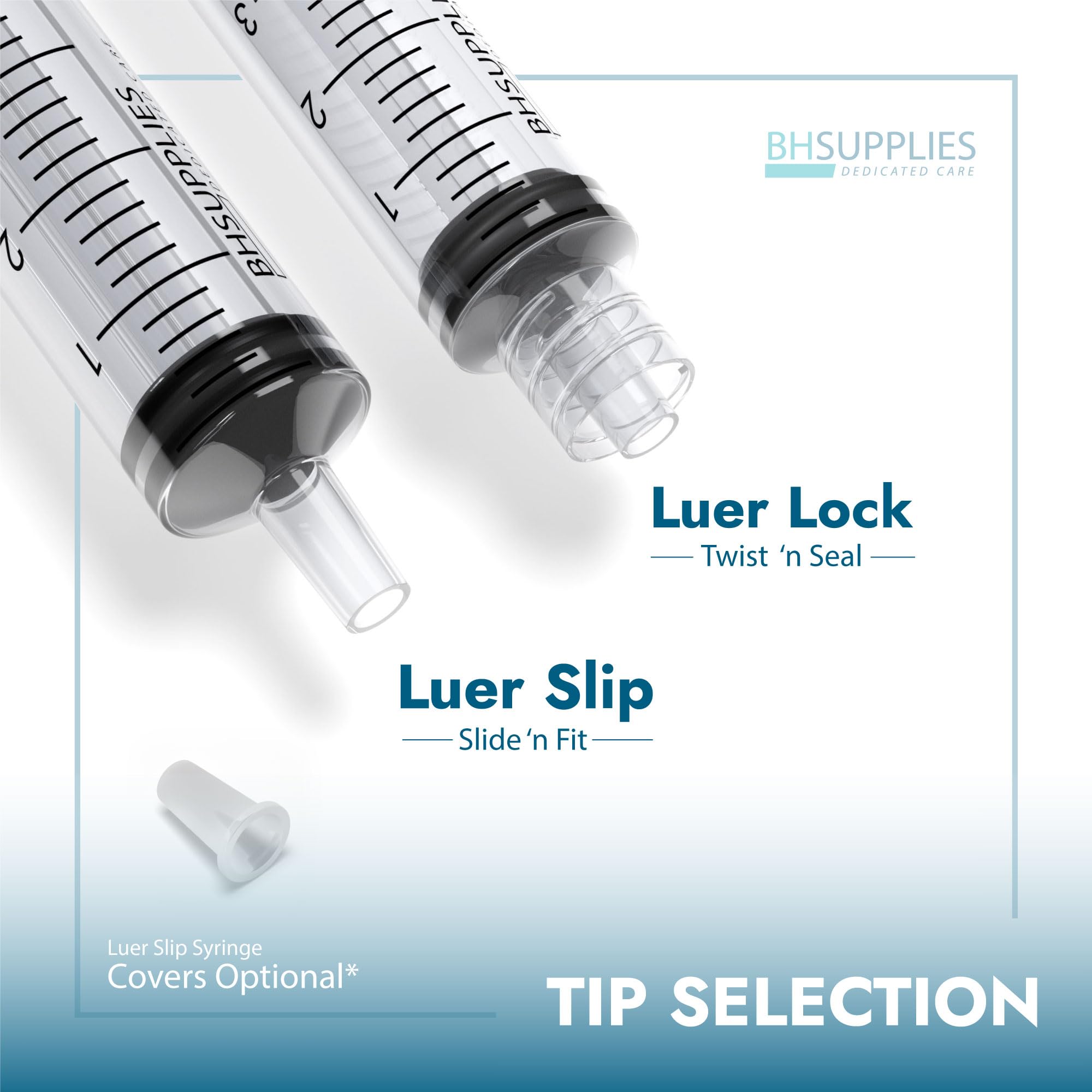 BH Supplies sterile syringe individually wrapped for convenient, ready-to-use dispensing.