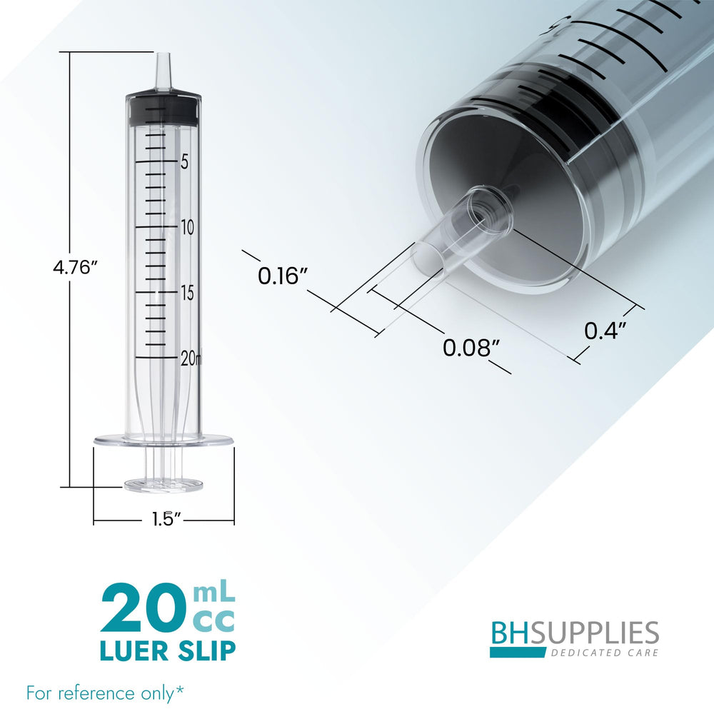 BH Supplies individually wrapped syringes emphasize sterile packaging.