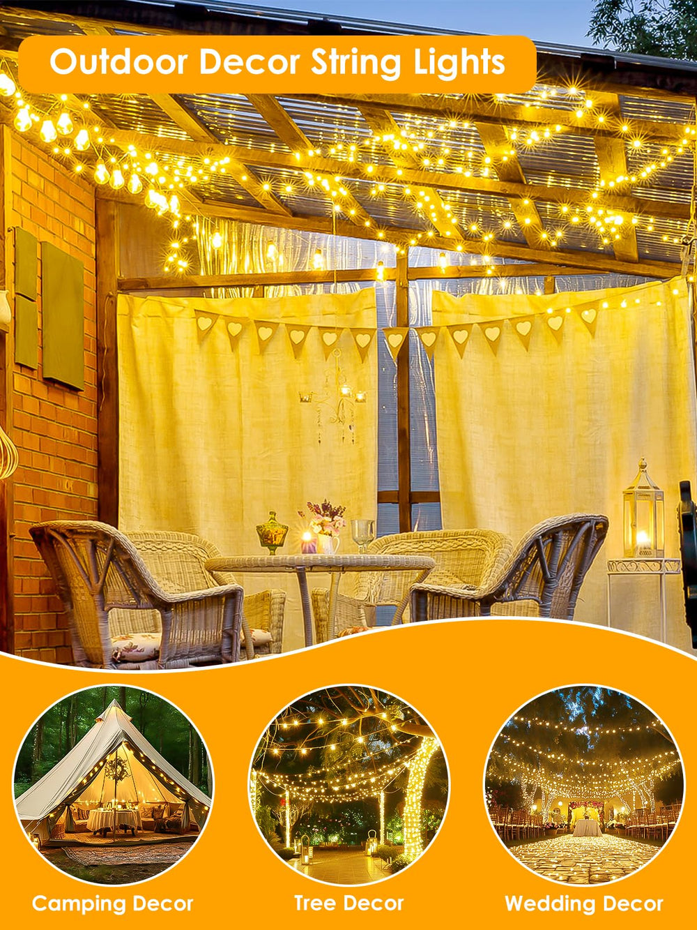 BHCLIGHT indoor outdoor decor ideas for bedroom, garden, and parties