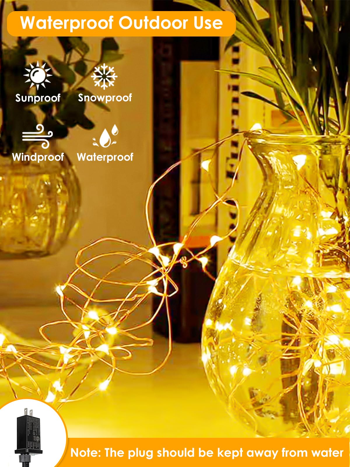 BHCLIGHT warm white string lights add cozy glow to outdoor areas