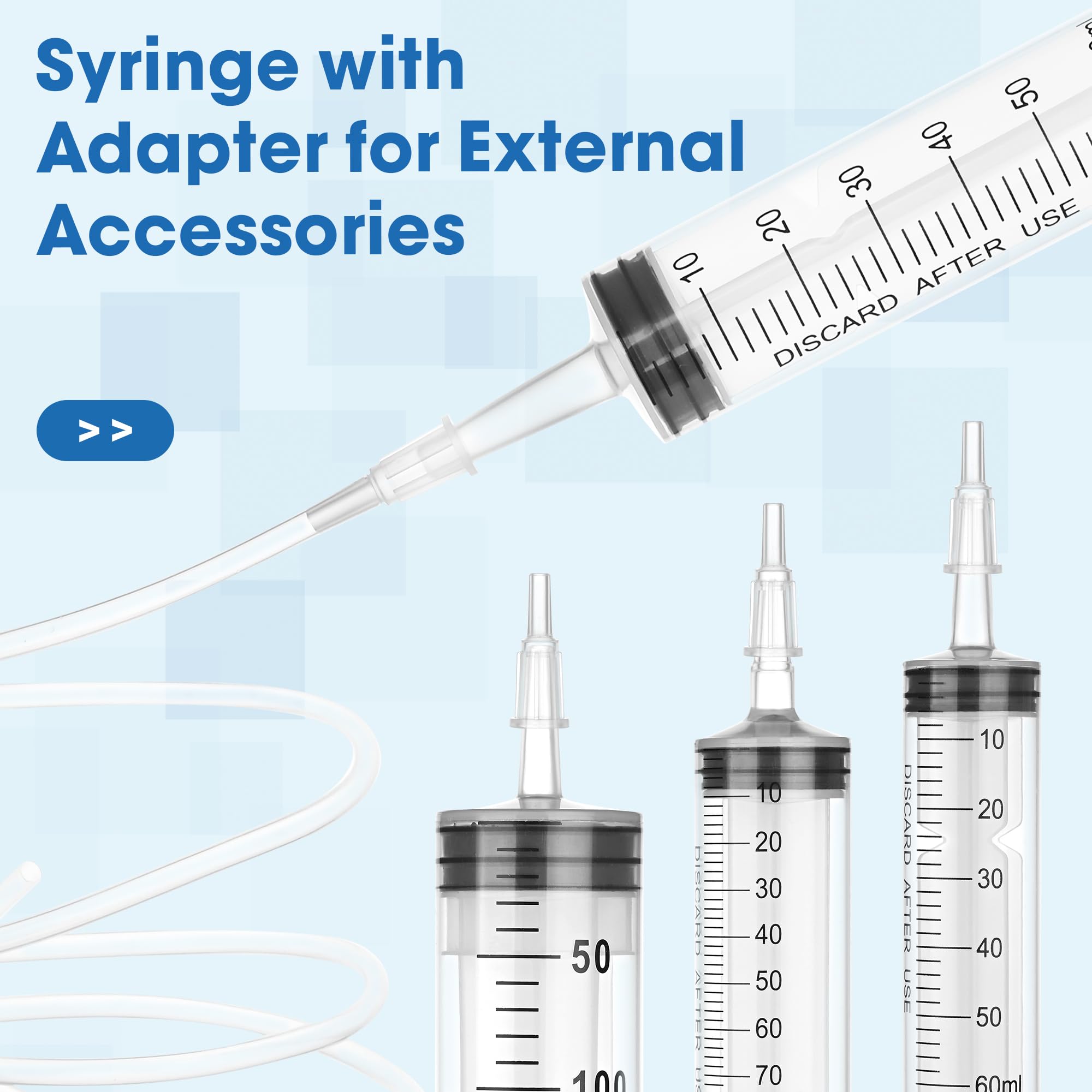 BHOWISK 60mL syringe shows clear graduations for precise measurements.