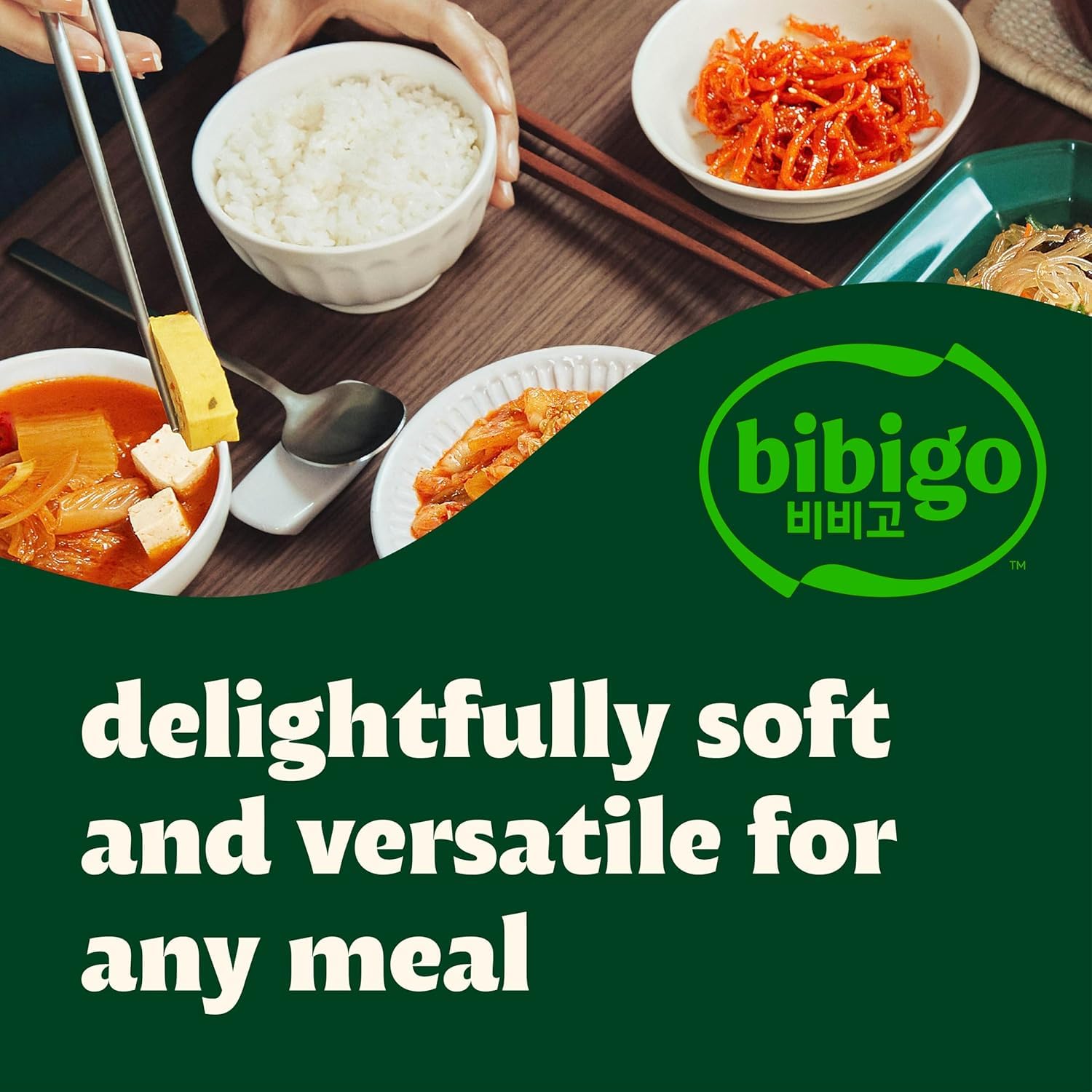 Bibigo rice bowl in microwave, convenient quick dinner option.