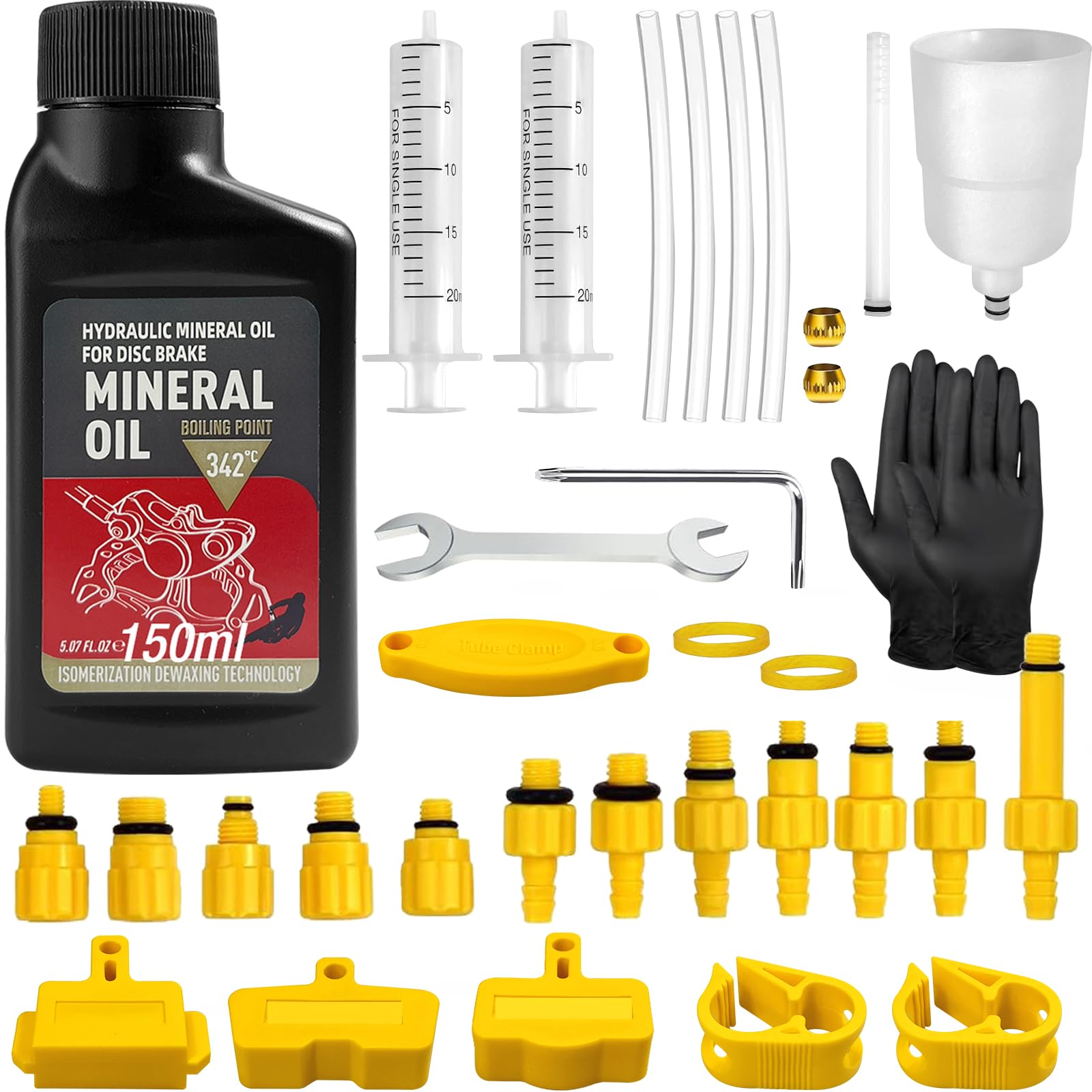 Bibokltiy brake bleed kit with 12 adapters for multiple bike models.