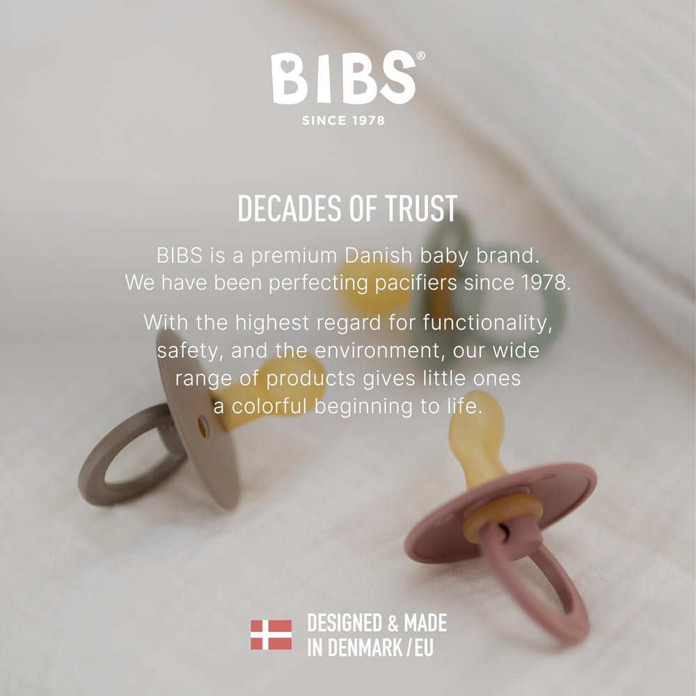 BIBS pacifiers sterilize before first use to ensure hygiene.