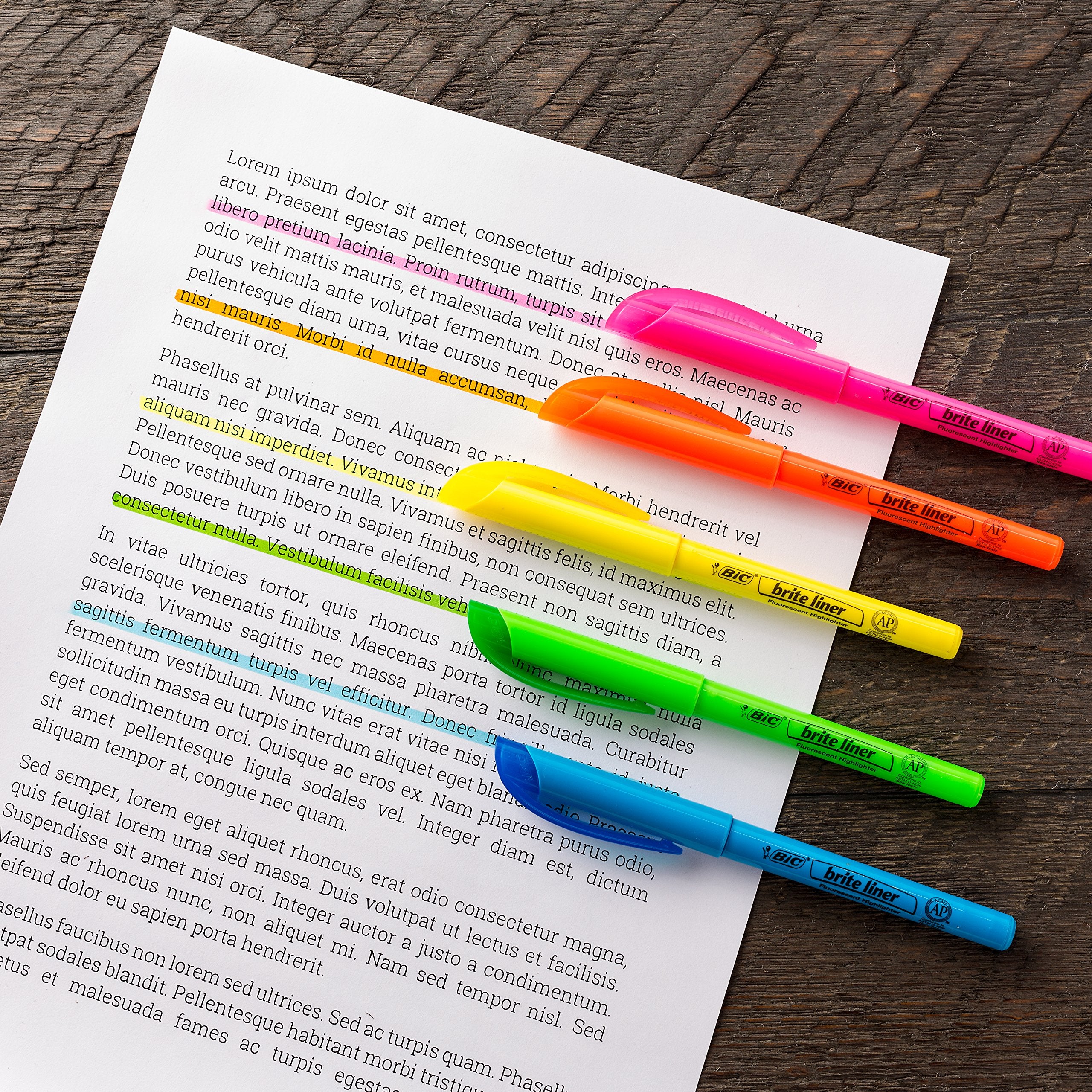 BIC Brite Liner highlighters stay reliable up to eight hours even when uncapped.