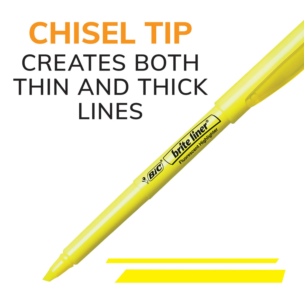 Pen-shaped design of BIC highlighters for comfortable grip