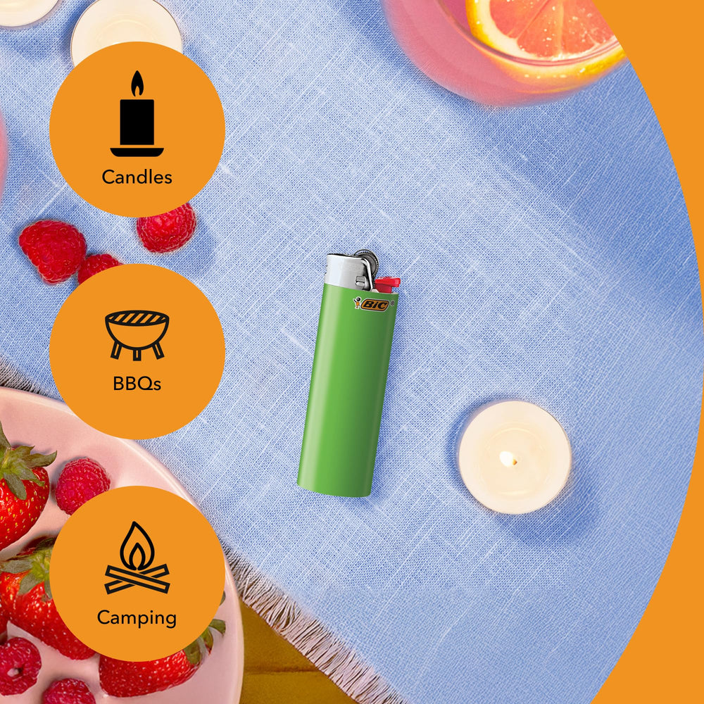 BIC Classic Maxi Pocket green lighters are compact and portable