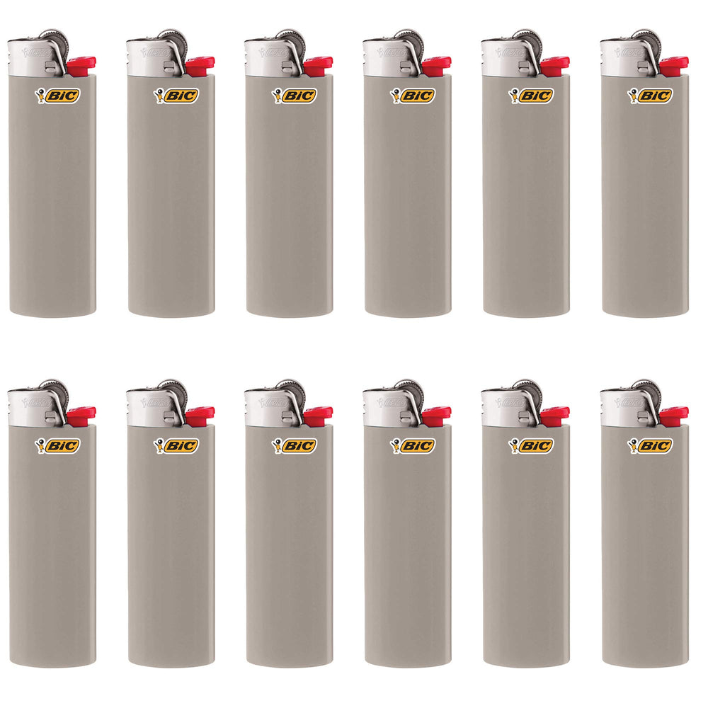 BIC Classic Maxi Pocket Lighter gray compact design for everyday use.