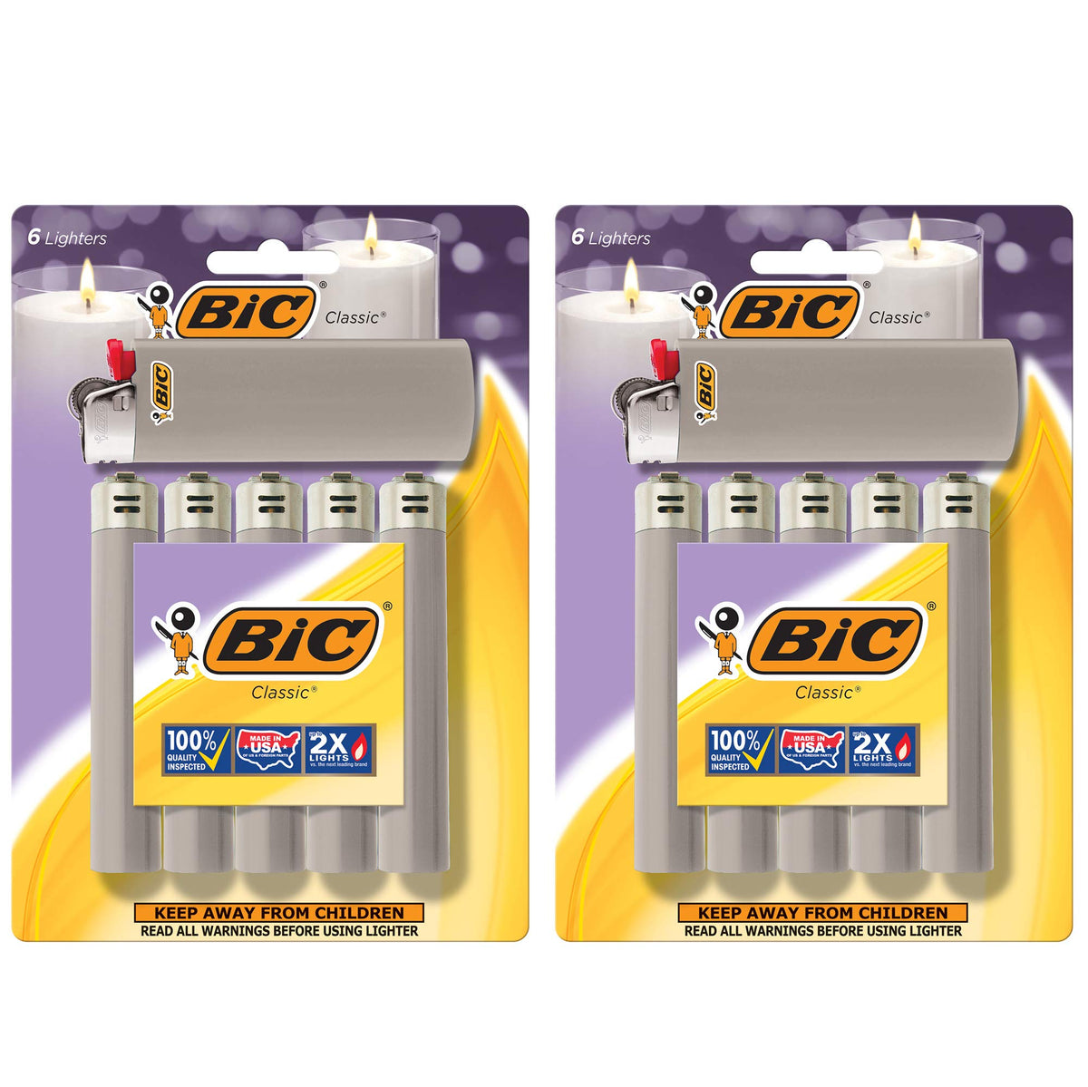 BIC Classic Maxi Pocket Lighter gray packaging variation for easy carry and reliable ignition.