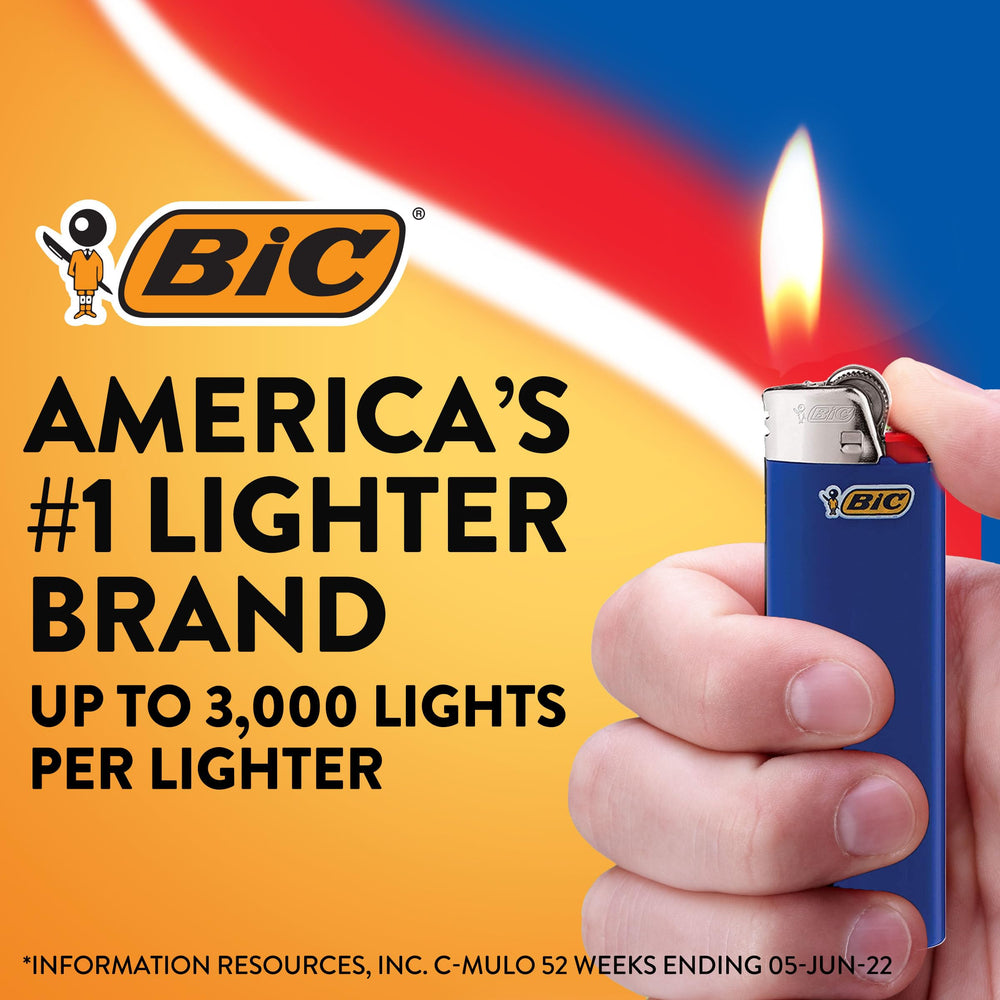 BIC Classic Maxi Pocket Lighter orange in-use, ideal for camping and cooking tasks.
