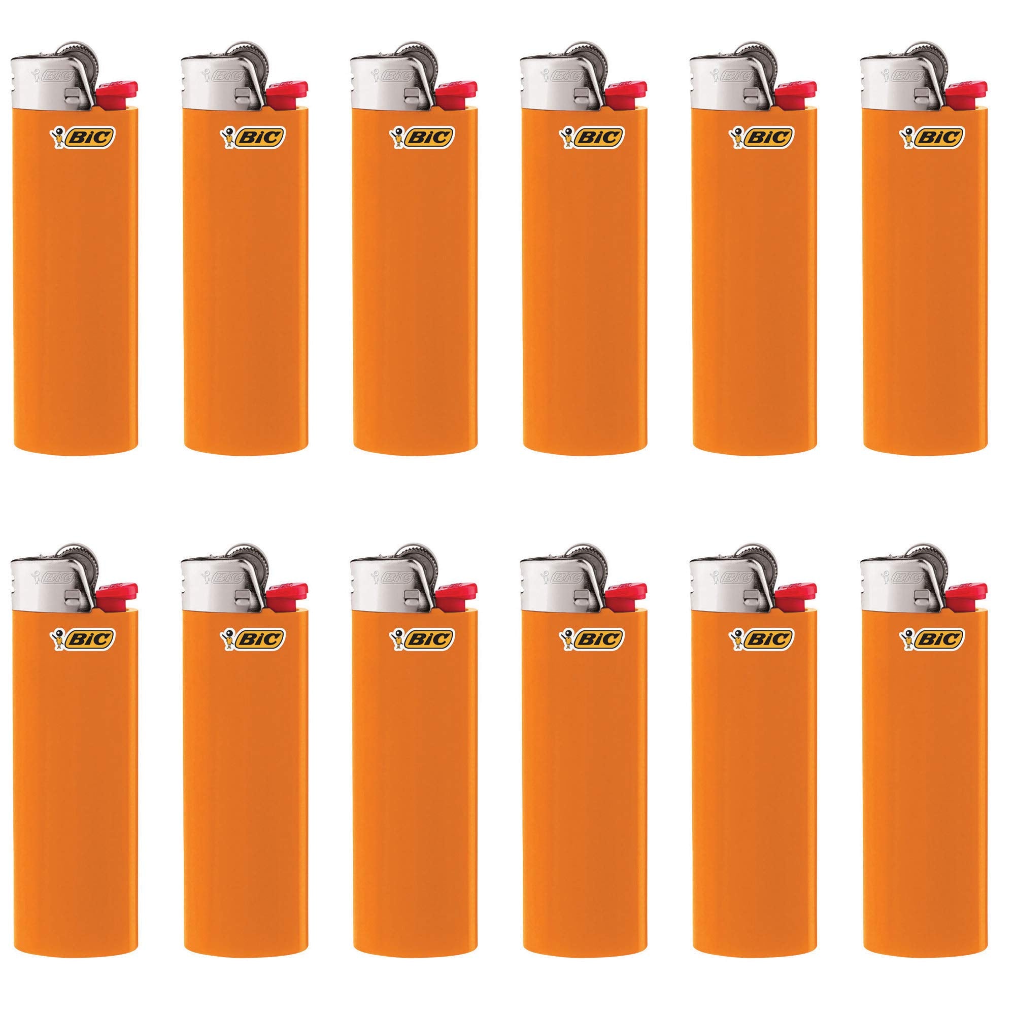 BIC Classic Maxi Pocket Lighter orange side view, portable for on-the-go lighting.