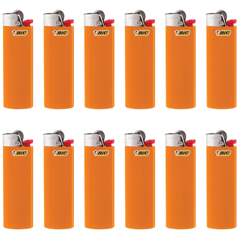 BIC Classic Maxi Pocket Lighter orange side view, portable for on-the-go lighting.