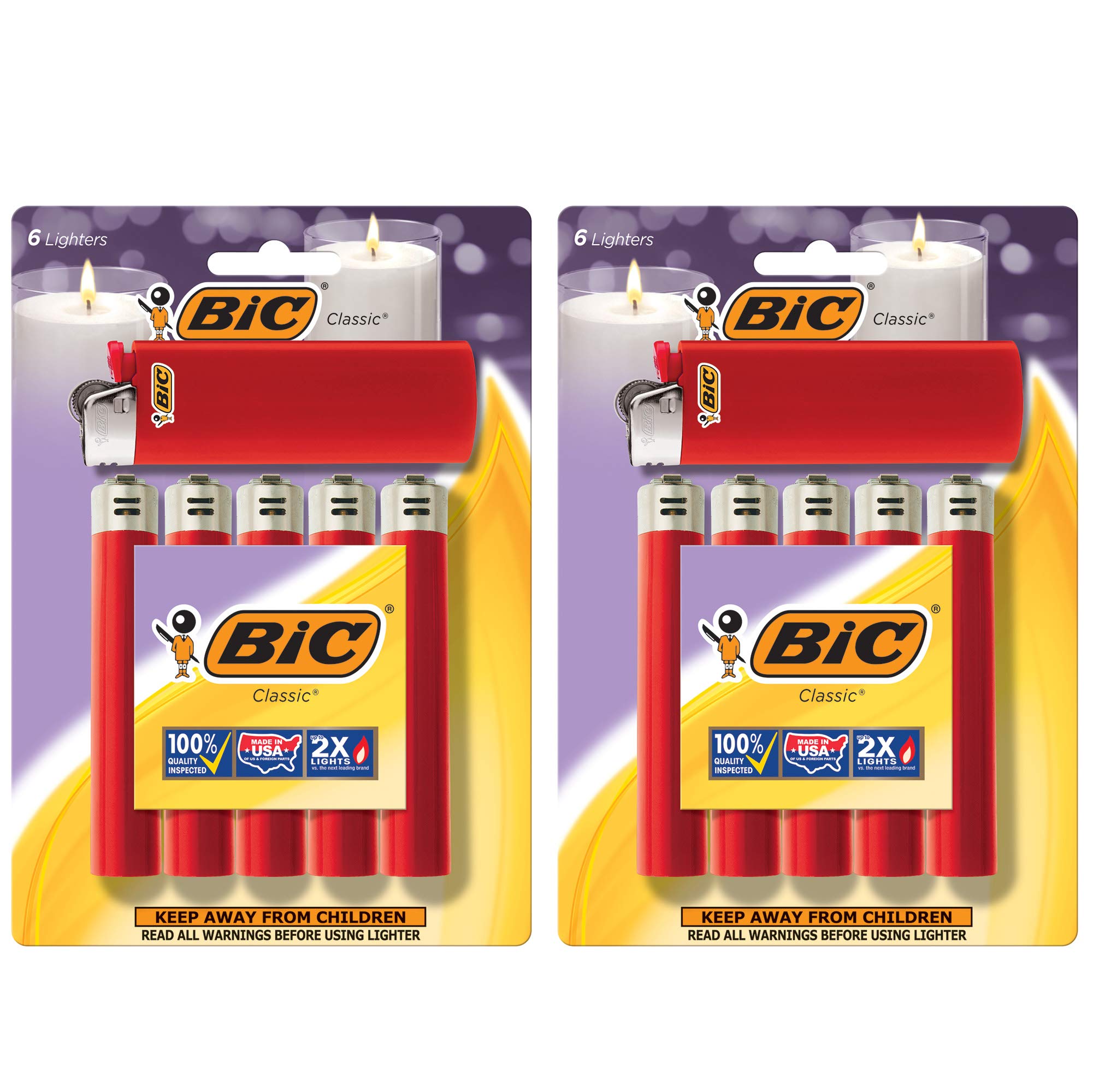 BIC Classic Maxi Pocket red lighter front view for reliable ignition