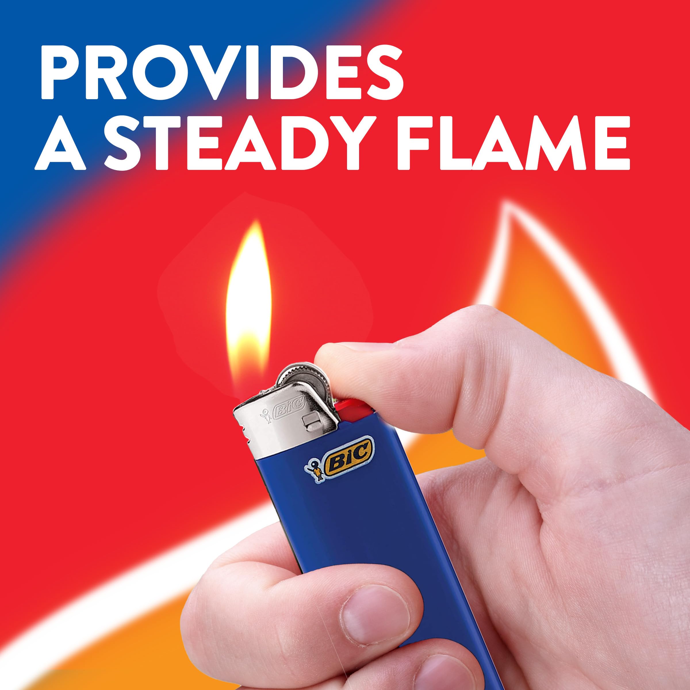 BIC Classic Maxi Pocket red lighter ignition area for quick flame