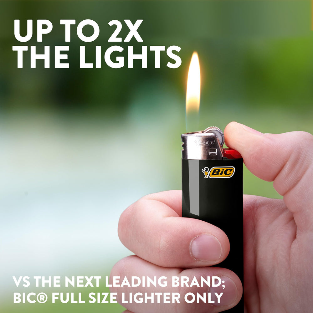 BIC Classic Maxi Pocket red lighter top view shows compact profile