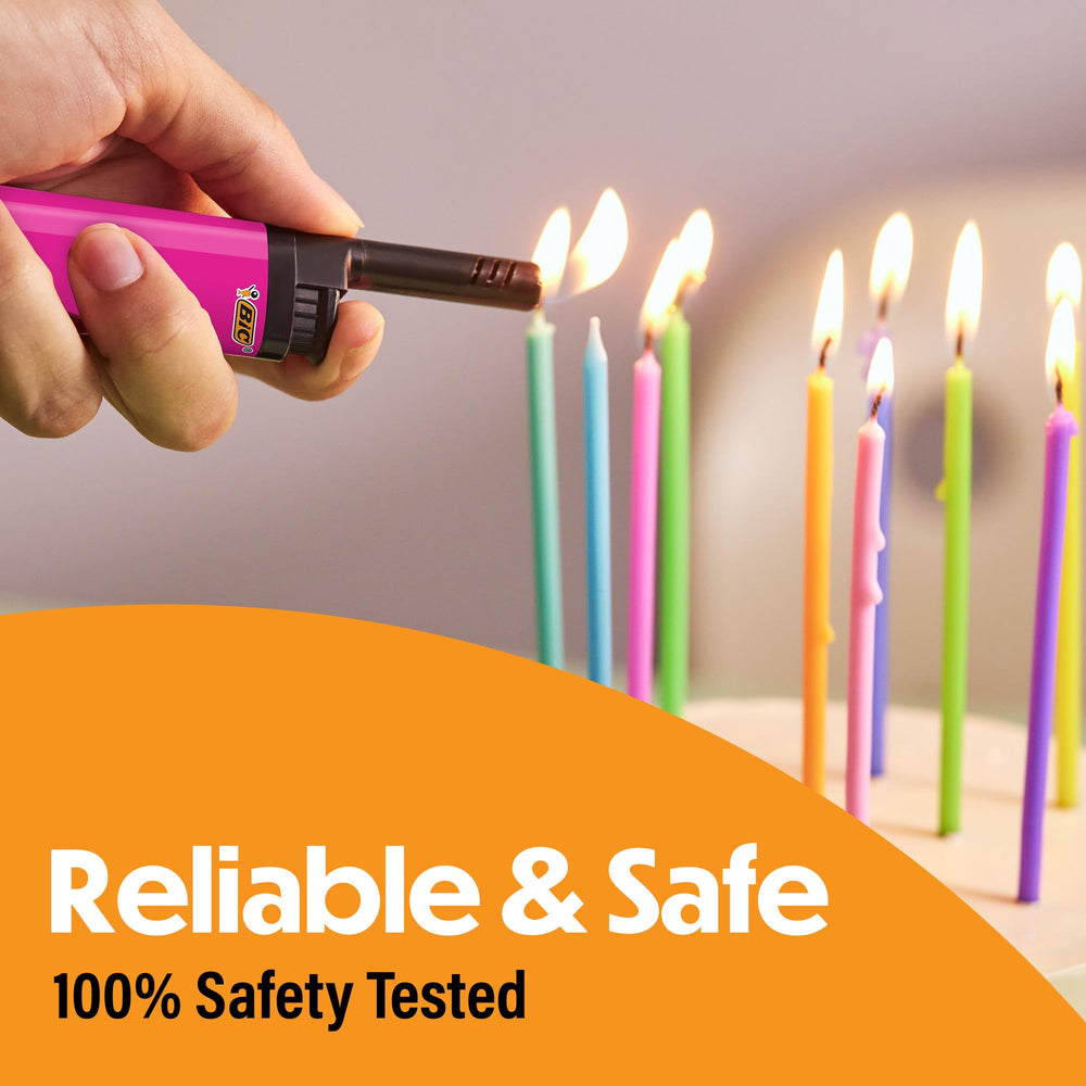 BIC EZ Reach lighters illuminate candles safely with a long, sturdy wand.