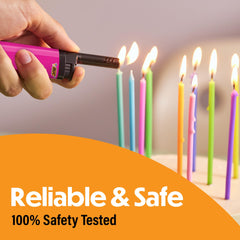 BIC EZ Reach lighters illuminate candles safely with a long, sturdy wand.