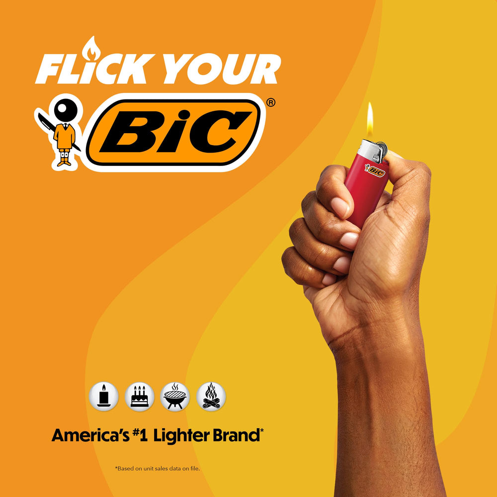 BIC Maxi Pocket Lighter Counterculture design Crystal Ice: vibrant appearance with up to 3,000 lights potential.