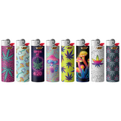 BIC Maxi Pocket Lighter Counterculture design Neon Pulse: steady flame for camping and barbecues.