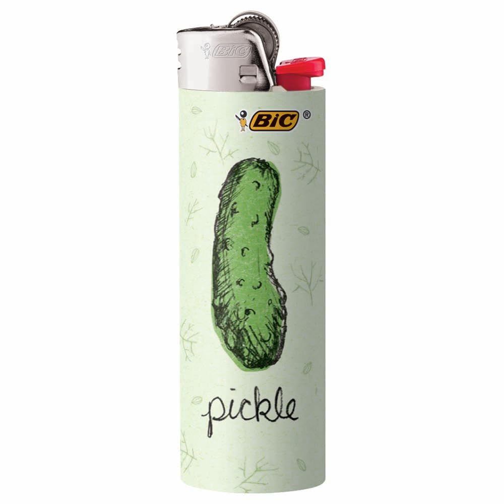BIC Maxi Pocket Lighter, colorful pickle motif, handy for birthday candles.