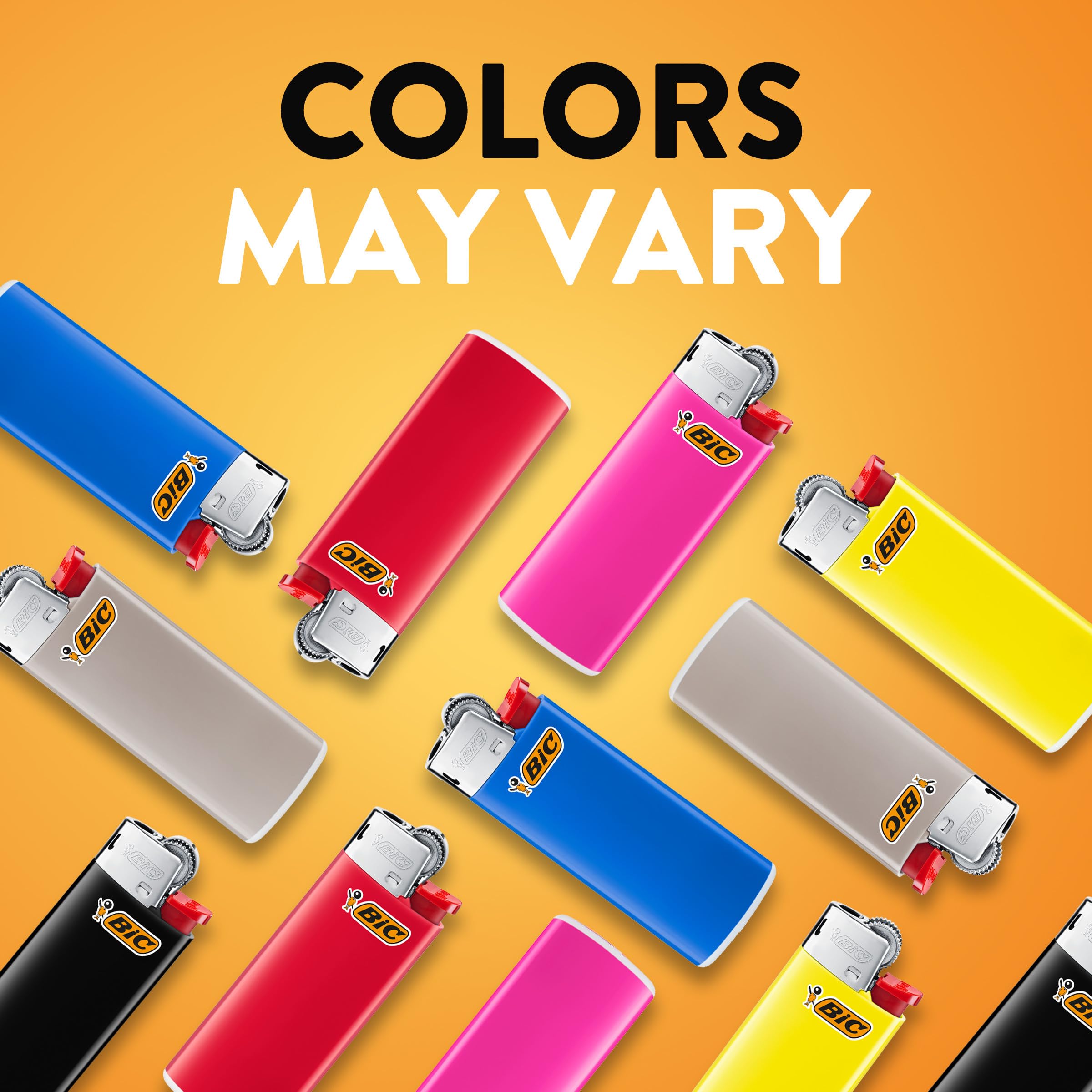 BIC Mini Lighters in assorted colors add variety to the lighter collection.