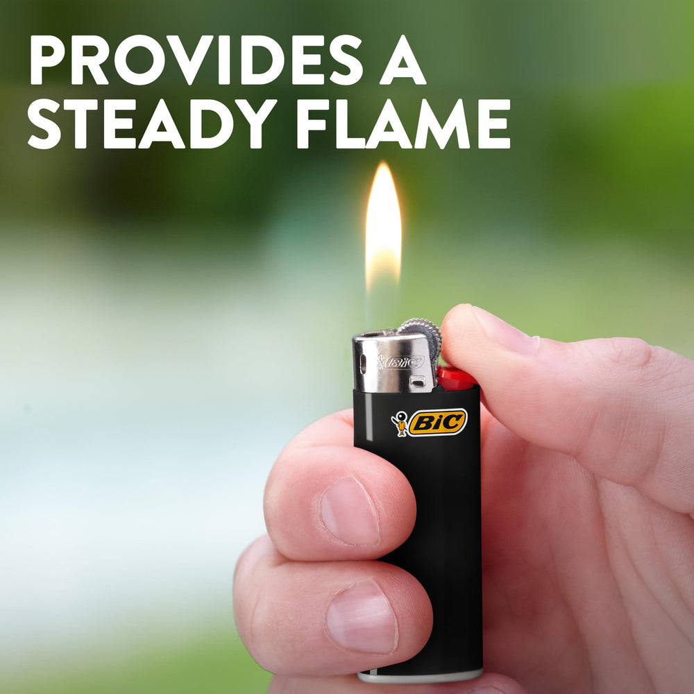 BIC Mini Lighters with child-resistant feature for safer everyday use.