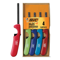 BIC multi-purpose Classic Edition lighter with long metal wand for safe grill and fireplace lighting
