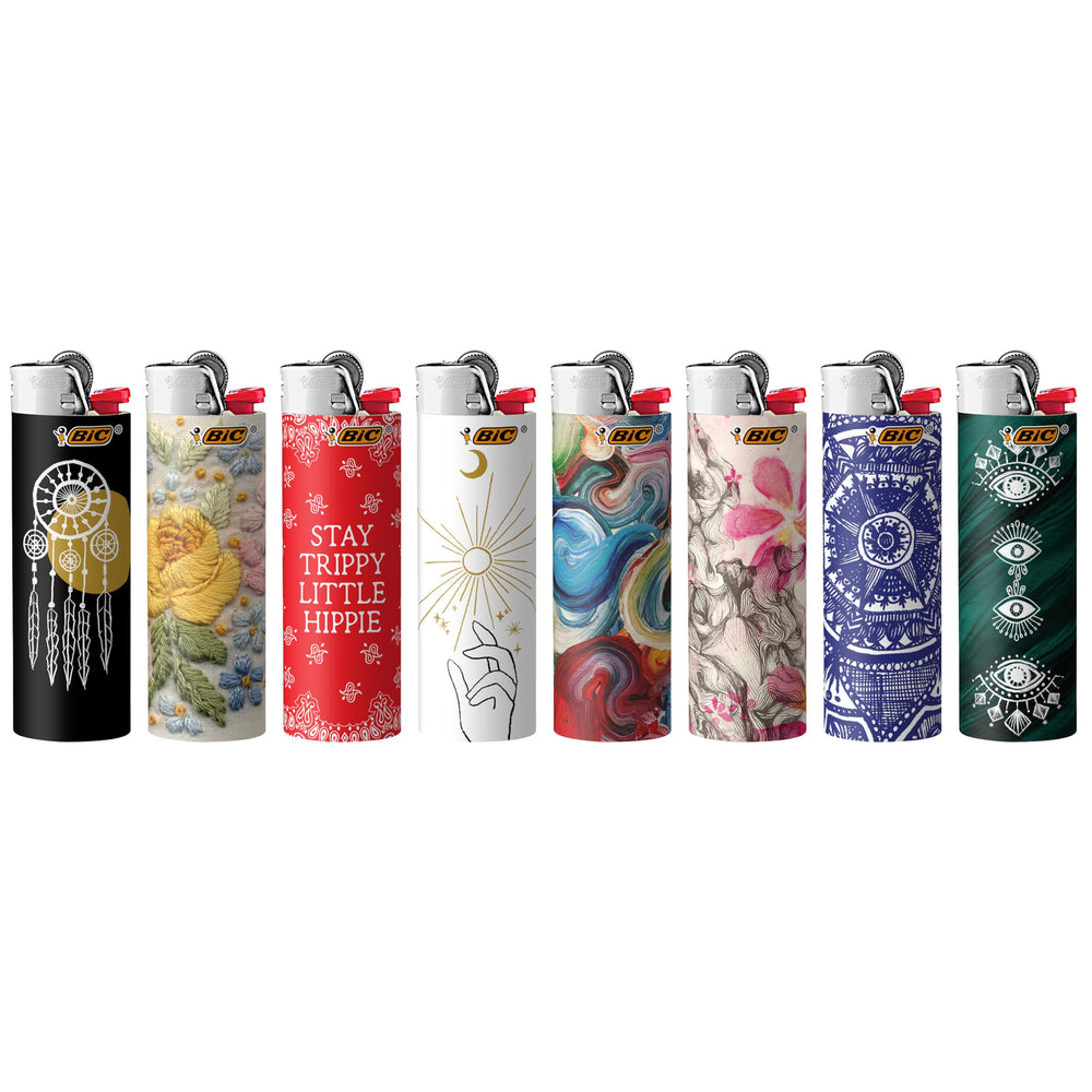 BIC Pocket Lighter Bohemian pattern variant, perfect for candle rituals and celebrations.