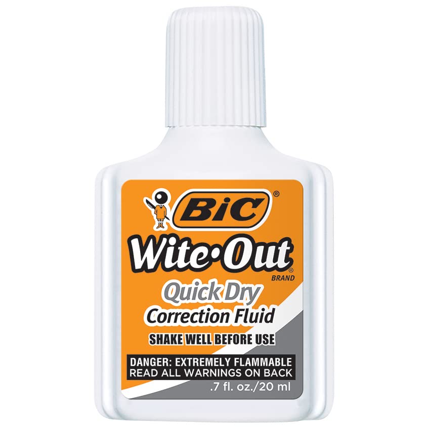 BIC Wite-Out Quick Dry two-pack on desk for quick edits