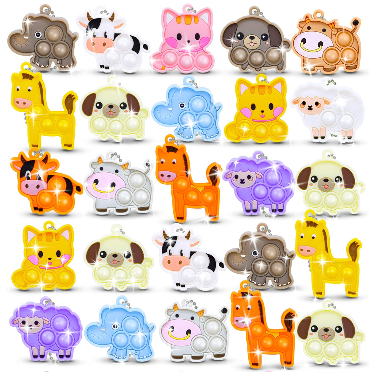 BicMan mini pop keychain bubble popper, soft silicone for calming tactile play.