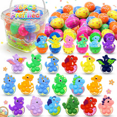 BicMan prefilled Easter eggs with dinosaur pop it inside for exciting egg hunts