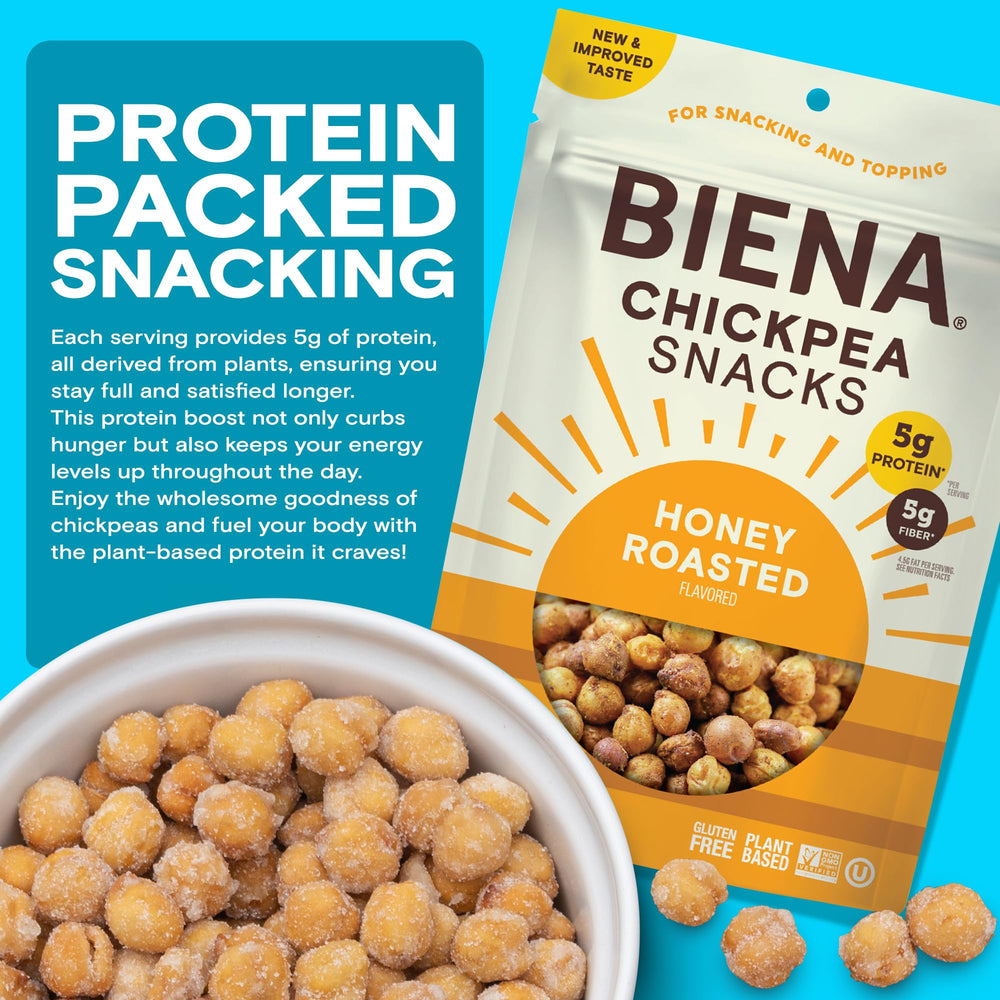 BIENA Honey Roasted Chickpeas as a kid-friendly snack