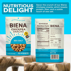 BIENA chickpeas closeup showing crispy texture and satisfying crunch